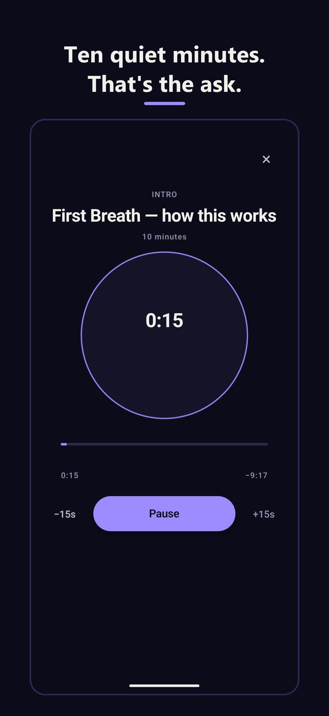 The audio player during a session